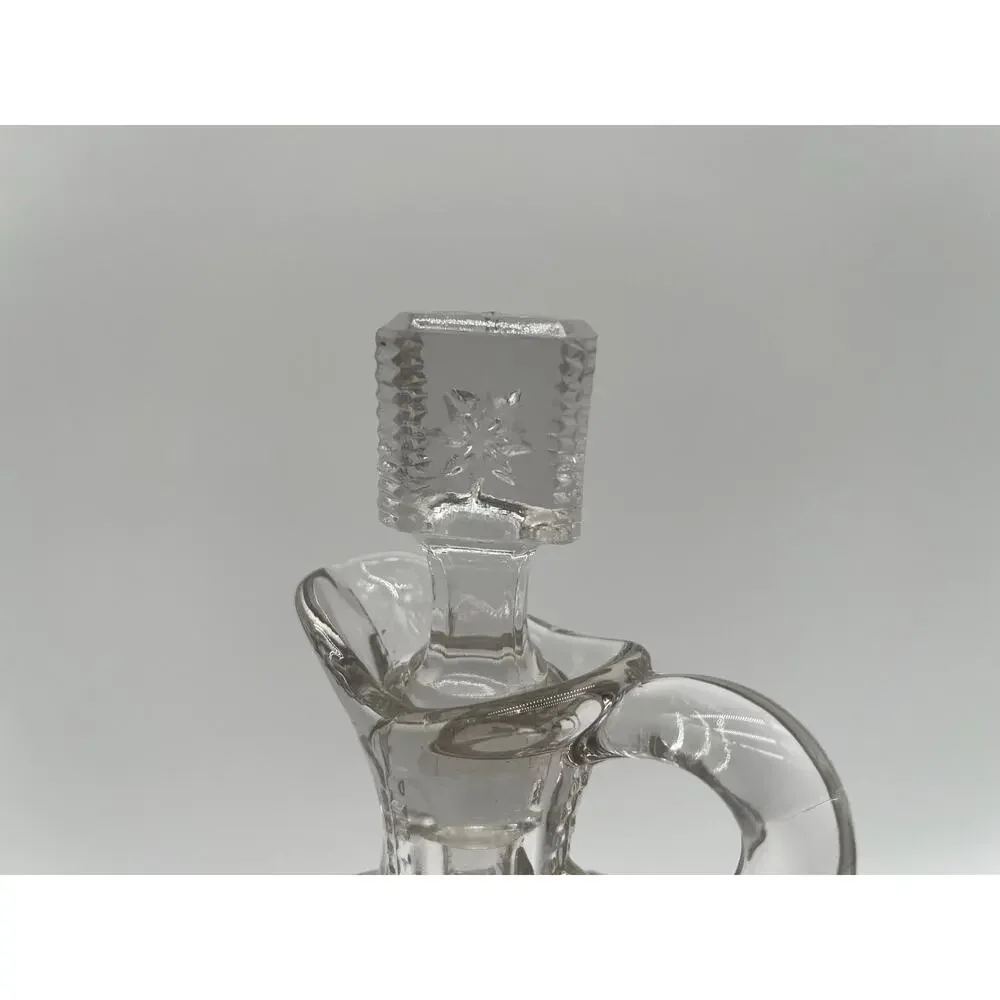Antique Model Flint Glass Co Grace Pattern Decanter w/ Stopper EAPG, Circa 1885